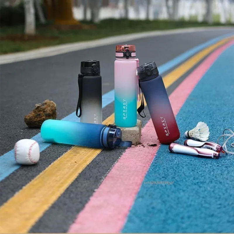 Gradient Water Bottle - 1000ml/500ml/650ml/750ml Capacity Outdoor Camping Drinking Travel Portable Gym Fitness Jugs