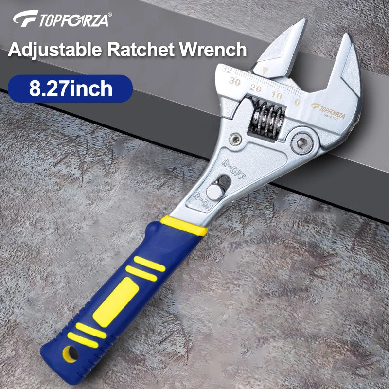 Adjustable wrench 8 '' ratchet wrench household multifunctional adjustable wrench 0-32mm large opening for DIY Repair Home Use