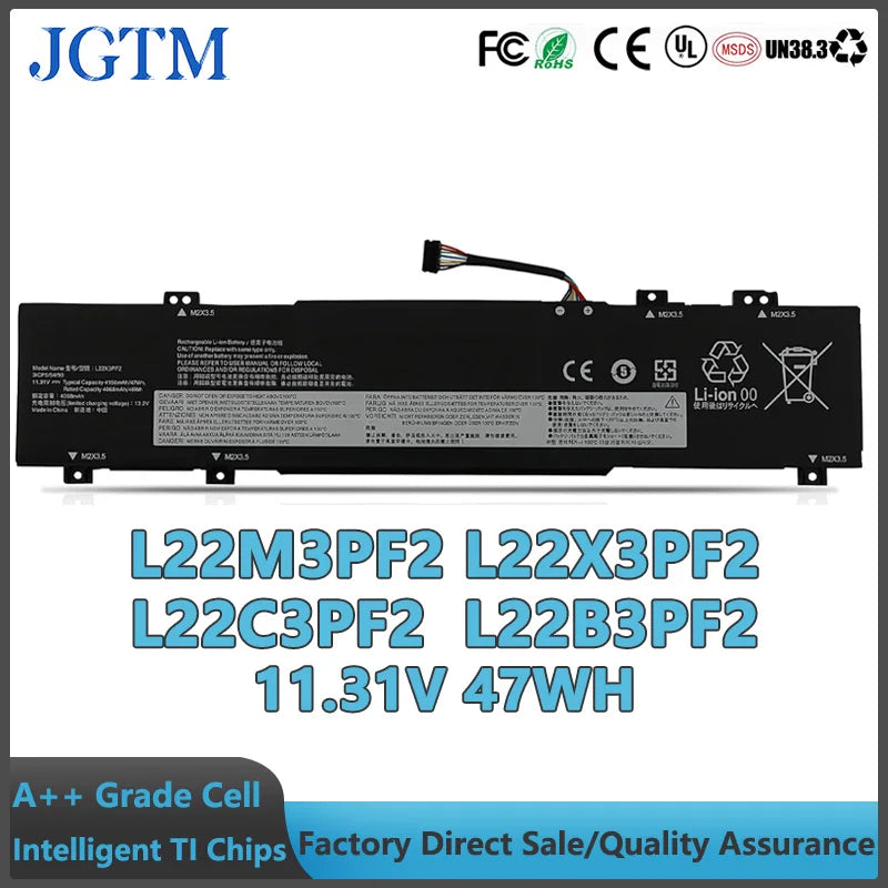 L22M3PF2 L22X3PF2 L22C3PF2 L22B3PF2 11.31V 47Wh Laptop Battery for Lenovo V14 V15 G4 AMN Ideapad Slim 3 16iru8 14amn8 Notebook