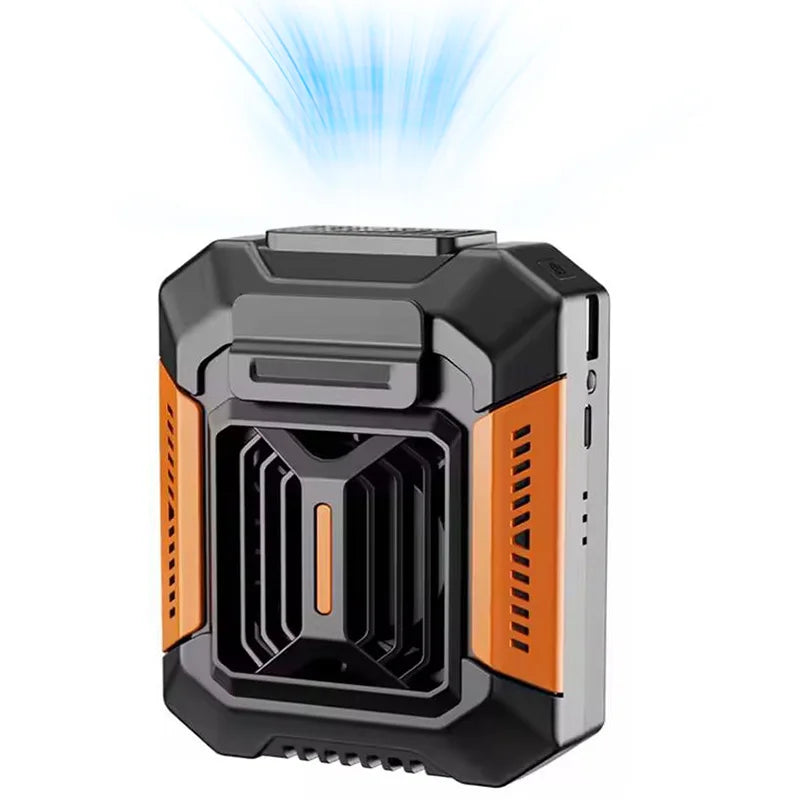 Portable air-cooling fan with strong airflow, wearable personal clip-on fan, USB charging, cool and compact mini fan