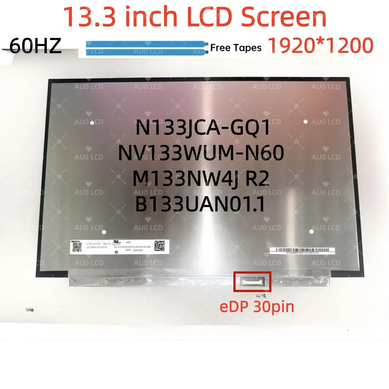 NV133WUM-N60 M133NW4J R2 B133UAN01.1 N133JCA-GQ1 13.3 inch Laptop LCD Screen Display Panel For Dell Inspiron 13 5310 P145G001