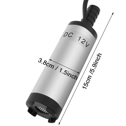 12V 3.8cm Stainless Steel Submersible Pump for Water Dieseloil Kerosene Refueling Tool 8500r/m Diesel Pump Pump Submersible Pump