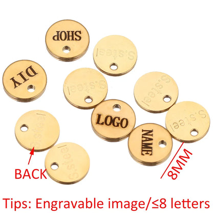 50pcs Customized Custom Laser Engrave Name LOGO Stainless Steel Personalized Necklace Extend Chain Tail Tag Jewelry Wholesale
