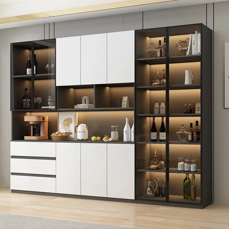 Side cabinet, wall cabinet, premium version, living room storage cabinet, track glass door