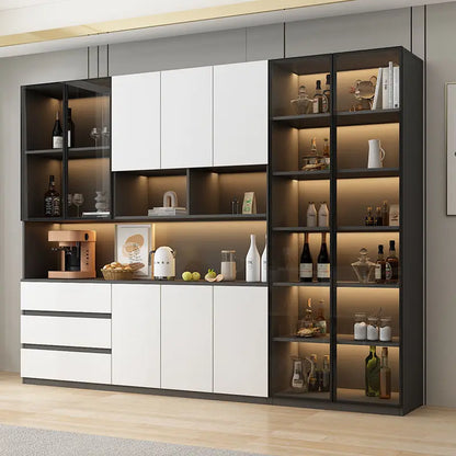 Side cabinet, wall cabinet, premium version, living room storage cabinet, track glass door