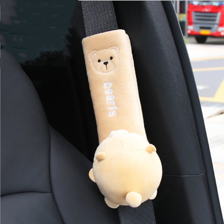 Cute Cartoon Car Seatbelt Cover Seat Belt  Harness Cushion  Shoulder Strap Protector Pad for Children/ Kids Toy animal Ornaments