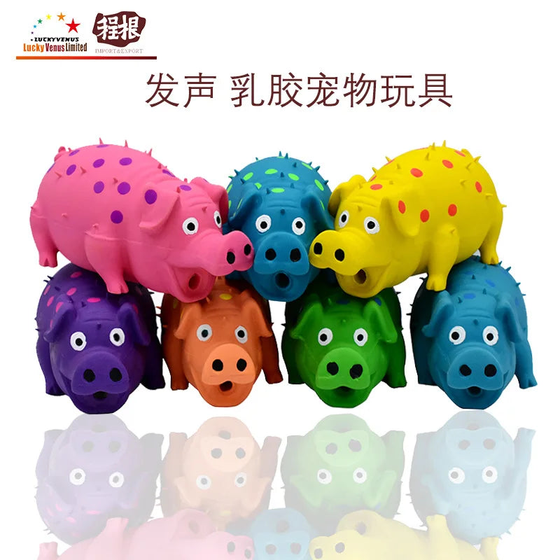 Pet Products Dog Accessories Pig Shaped Squeaking Dog Chewing Toys Cotton Latex Anti Bite Teeth Training Games Interactive Toys