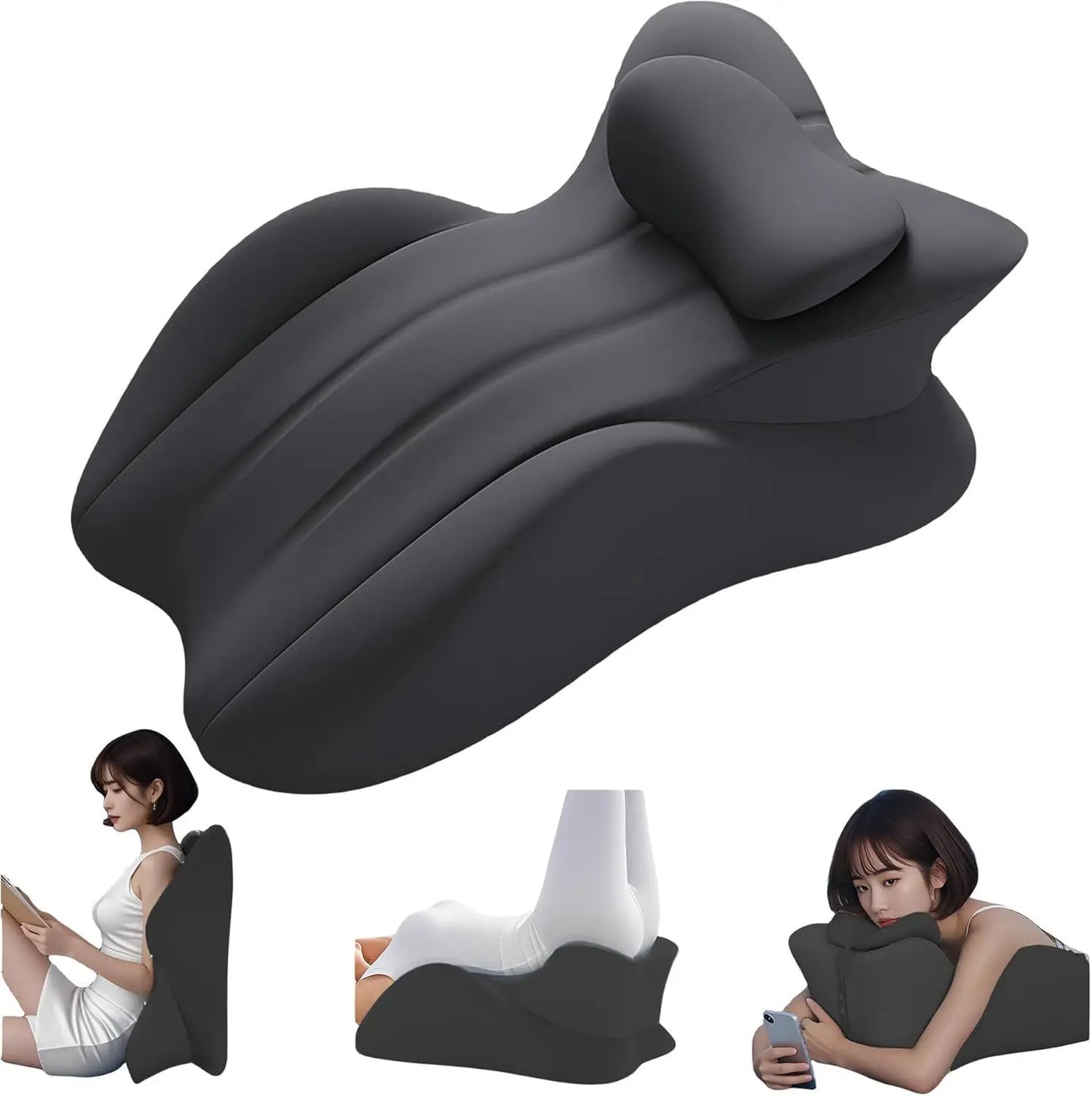 Multi-Positional Wedge Pillow Memory Foam Ergonomic Prone Pillow with Removable Cover Couple Bed Pillow for Body Pain Relief