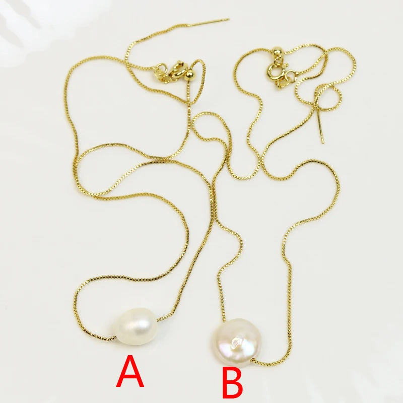 10 Pcs Box Chain Necklace Natural Pearls pendant necklace  long necklace Elegant jewelry Women necklace 90088