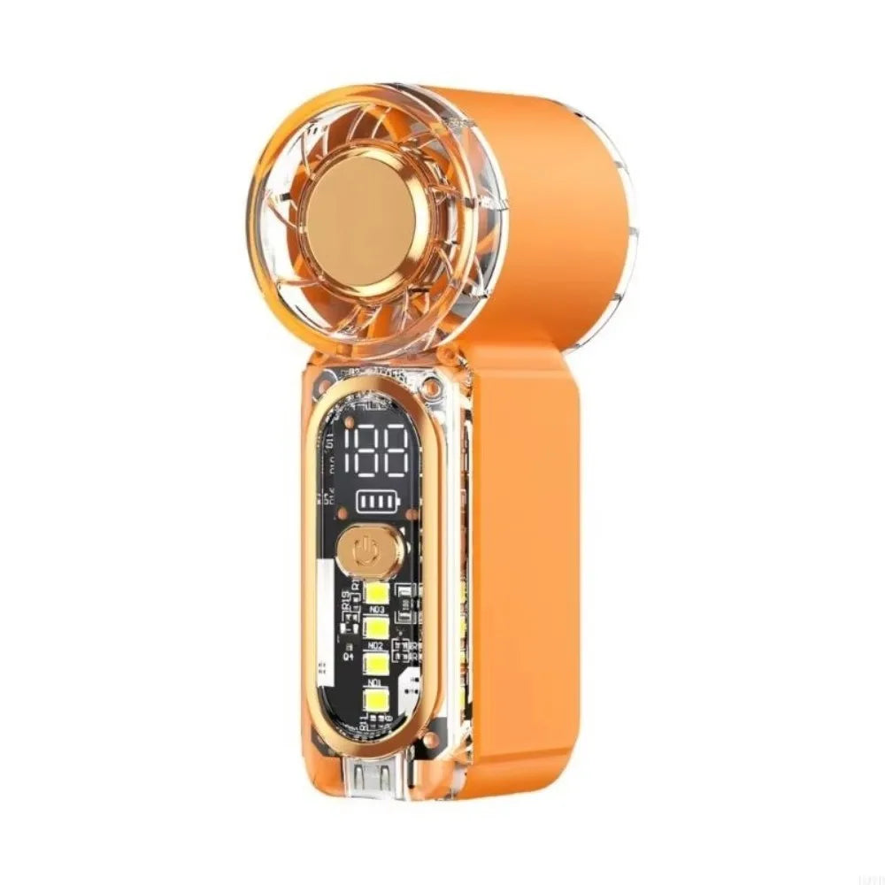 Portable 100 Gear Adjuatable Handheld Fan USB Rechargeable High Speed Pocket Fan with Led Light Mini Electric Fan Summer Use
