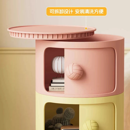 Modern Simple Home Bedroom Bedside Table Nightstands Creative Round Storage Locker Cabinet Nightstand Side Tables Furniture