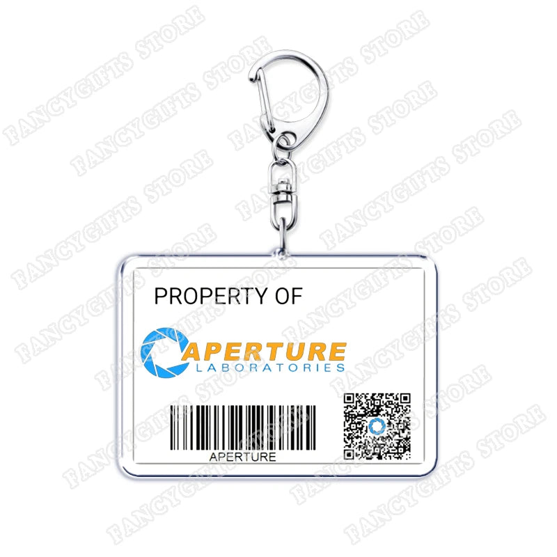 Popular Video Game Keychains for Accessories Bag Glados Aperture Laboratories Science Keyrings Jewelry Gamer Fans Gaming Gifts