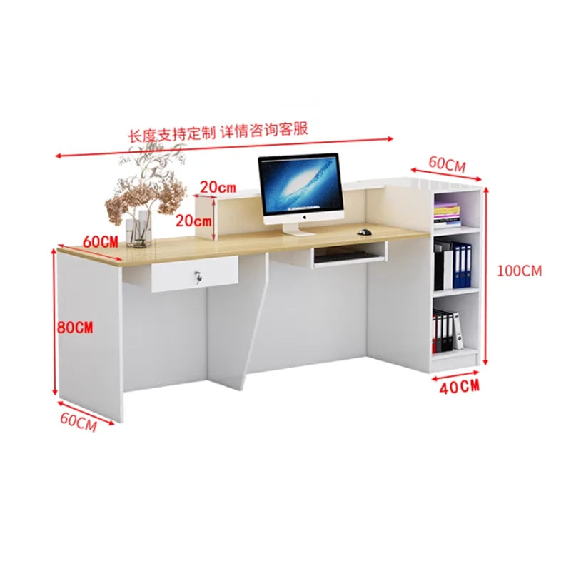 Customized Equipment Reception Desk Beauty Simple Creative Aesthetic Reception Desks Trendy Luxury Mostrador Office Furniture