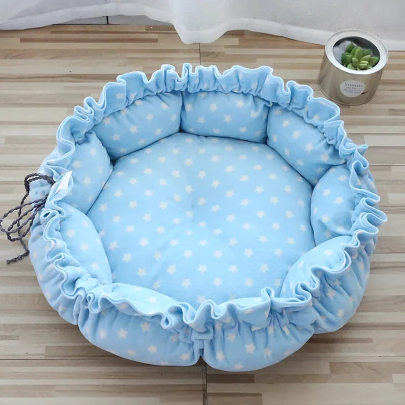 Dual Use Adjustable Drawstring Pet Bed Creative and Comfortable Soft and Warm Pet Bed Pet Mat Cat Four Season Puppy Pet Supplies