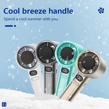 Portable Handheld Fan 120 Wind Speeds Mini Bladeless Hand Fan USB Rechargeable Highspeed Fans Camping Electric Fans Air Cooler