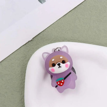 Cartoon Boy Girl Bear Pendant Bag Key Chain Shoulder Bag Doll Pendant Key Rings Keychain Flashing Light Keychain