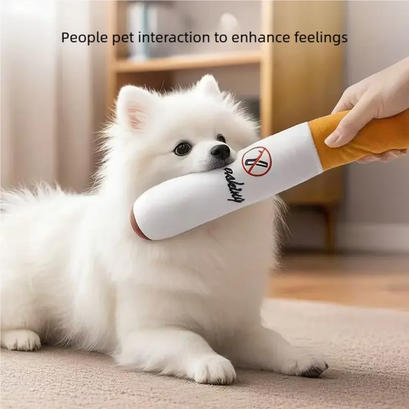 Pet Funny Toys Cigar Big Smoke Plush Sound Squeak Fake Cigarettes Toys Dog Chew Molar Interactive Game Bite Resistant Pet Toy