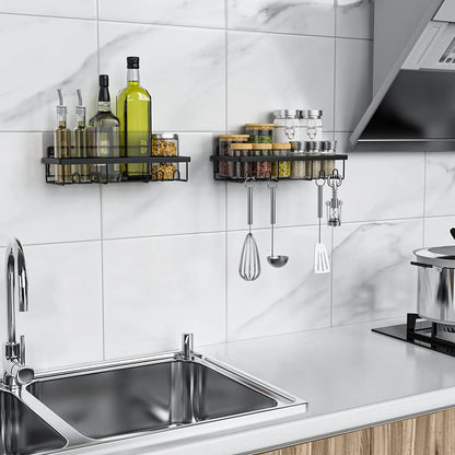 Emption!Shower Caddy Shelf Organizer Rack(2Pack), Bathroom Accessories Basket Shelves With Hooks, Wall Mount Shower Storage