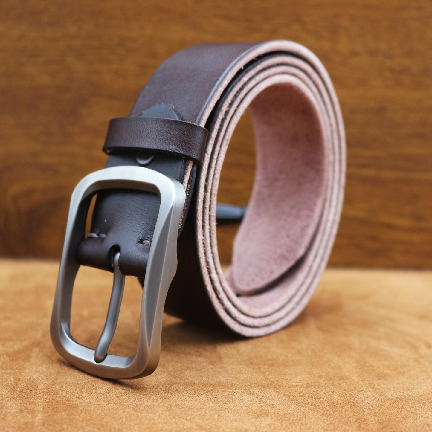 Thick Cowhide Copper Pin Buckle Real Genuine Leather Belt For Jeans Fashion Casual Belt Men Waistband Retro Luxury Male Strap