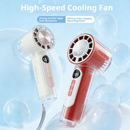 Portable Handheld Fan,199-Speed Stepless Adjustable Mini Fan with 3000mAh Battery, Semiconductor Cooling Personal Fan for Travel