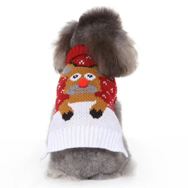 Dog Sweater, Pet Hoodie, Skull Coat, Pet Clothing, Elk Christmas Puppy Dog Clothes, Autumn Pet Clothes