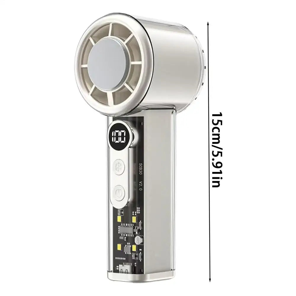 Portable Handheld Fan 5000mAh USB Rechargeable With Lanyard 100 Speeds Handheld Mini Fan For Home Travel Dormitory Picnic