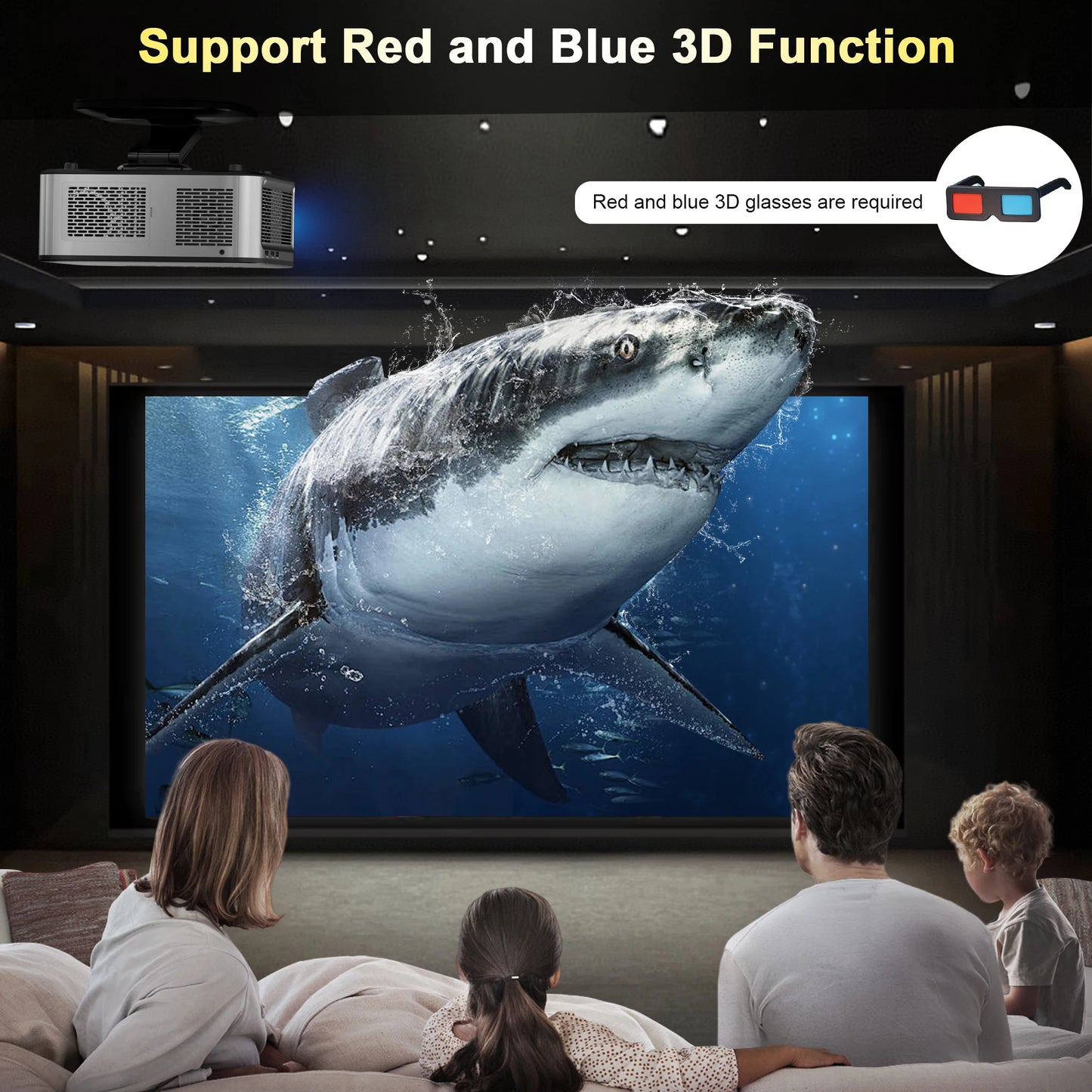2026 HORLAT 45000 Lumens 4K Ultra HD Projector TOF Focus Android 14 WiFi 6 1080P Full HD Daylight Home Theater Movie Projector