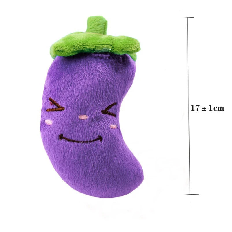 Dog Squeaky Toys Plush Animal Fruit Food Toy Durable Chew Interactive Toys Small Medium Dogs Cats Puppy Pet Supplies
