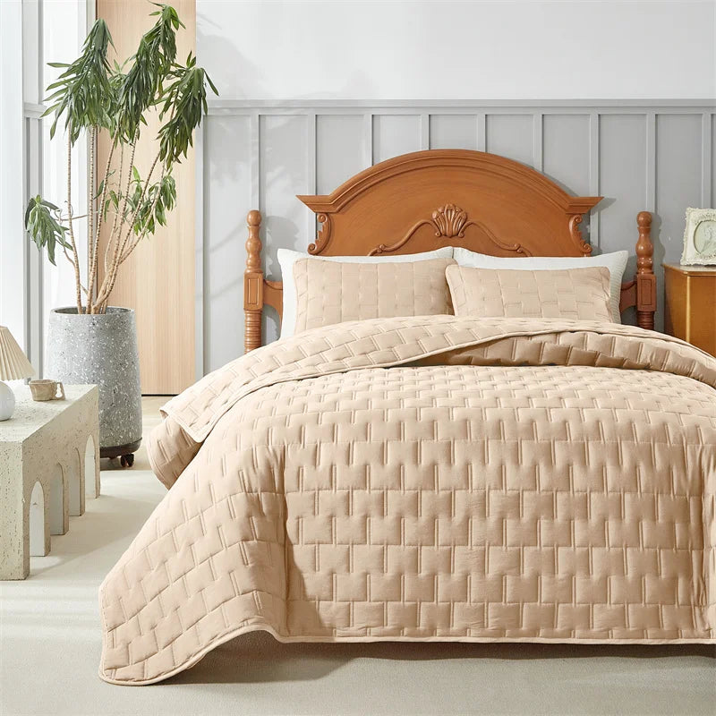 Quilt Bedding Sets, Lightweight Soft Bedspread Coverlet with Pillow Cases, Quilted Blanket Thin Comforter Bed Cover, All Season