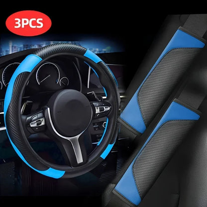 Auto Steering Cover - Sport-Inspired Design, Anti-Slip, Suitable for Car Interior, Styling Accessory