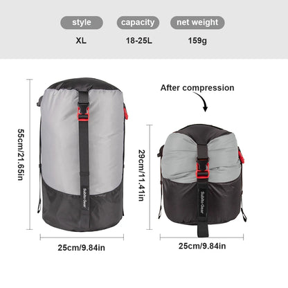 Compression Sack 1-25L Compression Stuff Sack Water-Resistant & Ultralight Sleeping Bag Stuff Sack Space Saving Gear for Camping