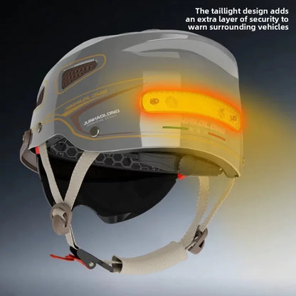 Electric Motorcycle Helmet Breathable Sun Protection Double Lens Safety Helmet Cooling and Rainproof Equipment