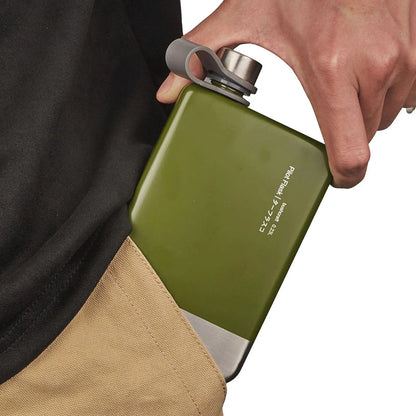 Flat Wine Bottle For Camping Stainless Steel Water Bottle Portable Outdoor Coffee Maker Camping Fuel Kerosene Bottle For Camp