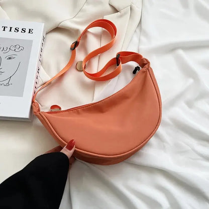 Women Shoulder Bags Solid Color Nylon Dumpling Messenger Bag 2023 New Trendy Lightweight Large Capacity Underarm Bag