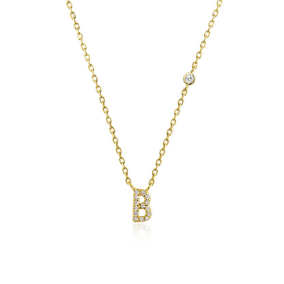 VEWANT New 925 Sterling Silver Monogram Initial Letter A M Pendant Long Chain Necklace Crystal Fine Jewelry Luxury Fine Jewelry