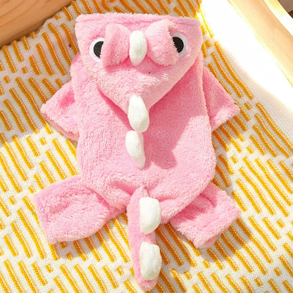 Pet Clothing Flannel Dog Warm Jumpsuits Dinosaur Shape Cute Puppy Pajamas Soft Comfortable Pet Dog Hoodie Indoor Wear