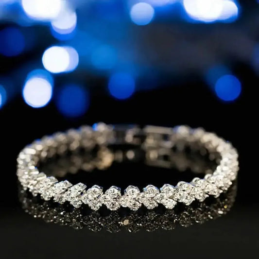 Elegant Bracelets for Women Chain Cubic Zircon Rhinestone Shiny Inlaid Bangle Bracelet Gifts Acier Inoxydable браслеты наруку