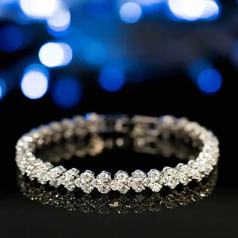 Elegant Bracelets for Women Chain Cubic Zircon Rhinestone Shiny Inlaid Bangle Bracelet Gifts Acier Inoxydable браслеты наруку