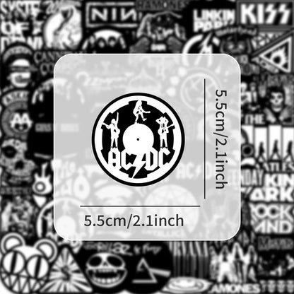 55 Pcs Rock Band Stickers - Cool Music-Themed Decals for Guitars, Luggage, Notebooks & DIY Crafts LanLanStickersWorld