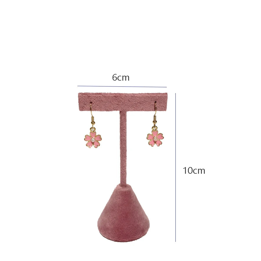 Pink Velvet Jewelry Organizer Trays Earrings Rings Holder Stud Ear Watch Bangle Storage Tray Jewelry Counter Jewelry Display
