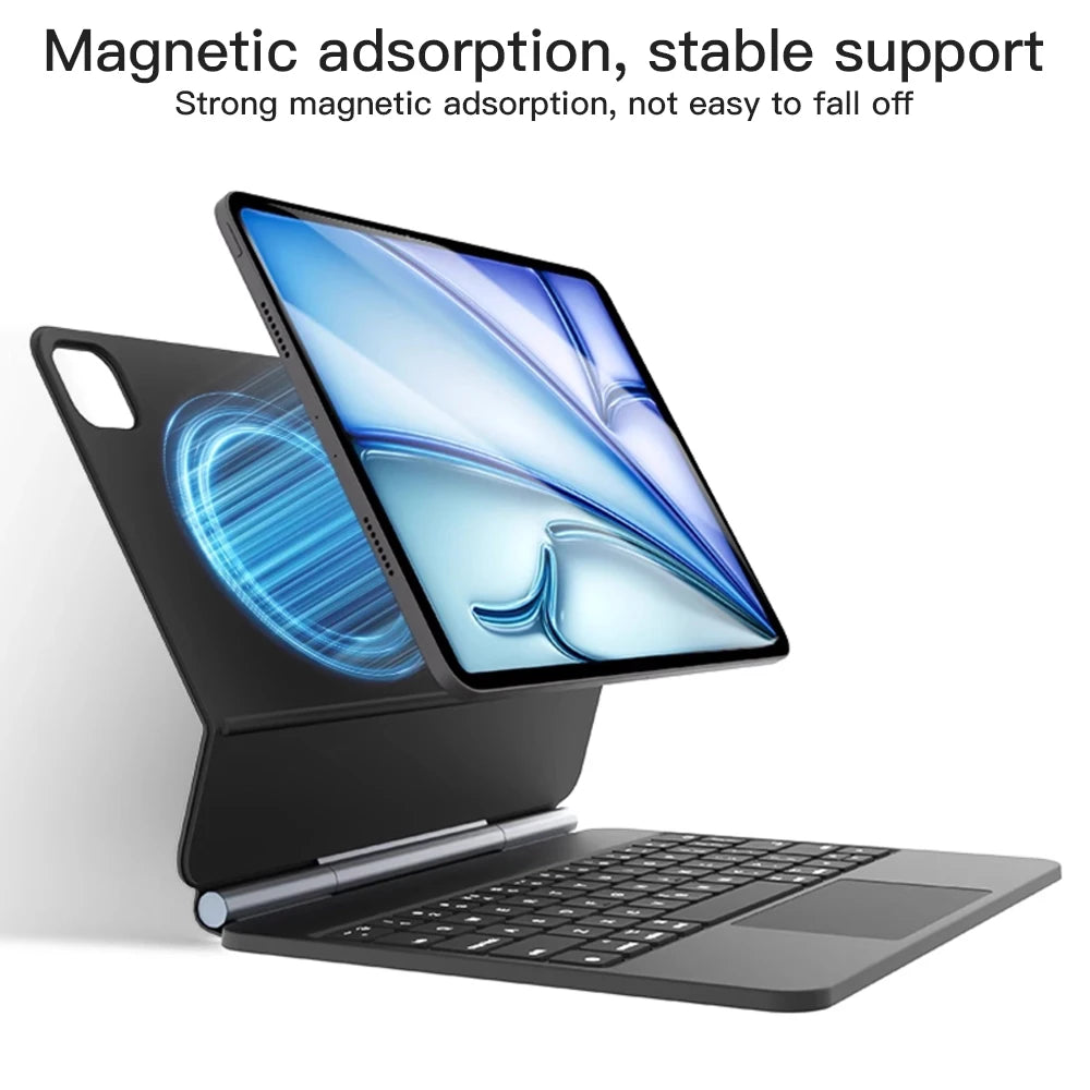 New Magic Keyboard For iPad 11th A16 Air 6 2025 iPad Case Pro 13 12.9 11 iPad 7 8 9 10th Gen Air4 5 10.9 Spanish Hebrew Keyboard