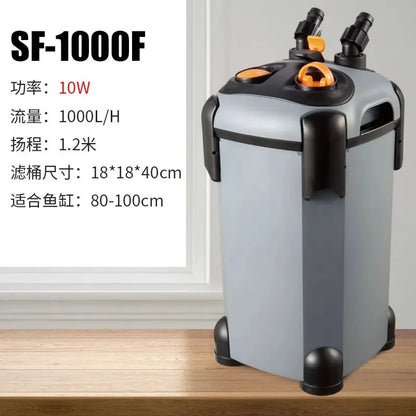 Silent External Fish Tank Filter with Cartridge and Water Pump for Aquarium Circulation and Purification