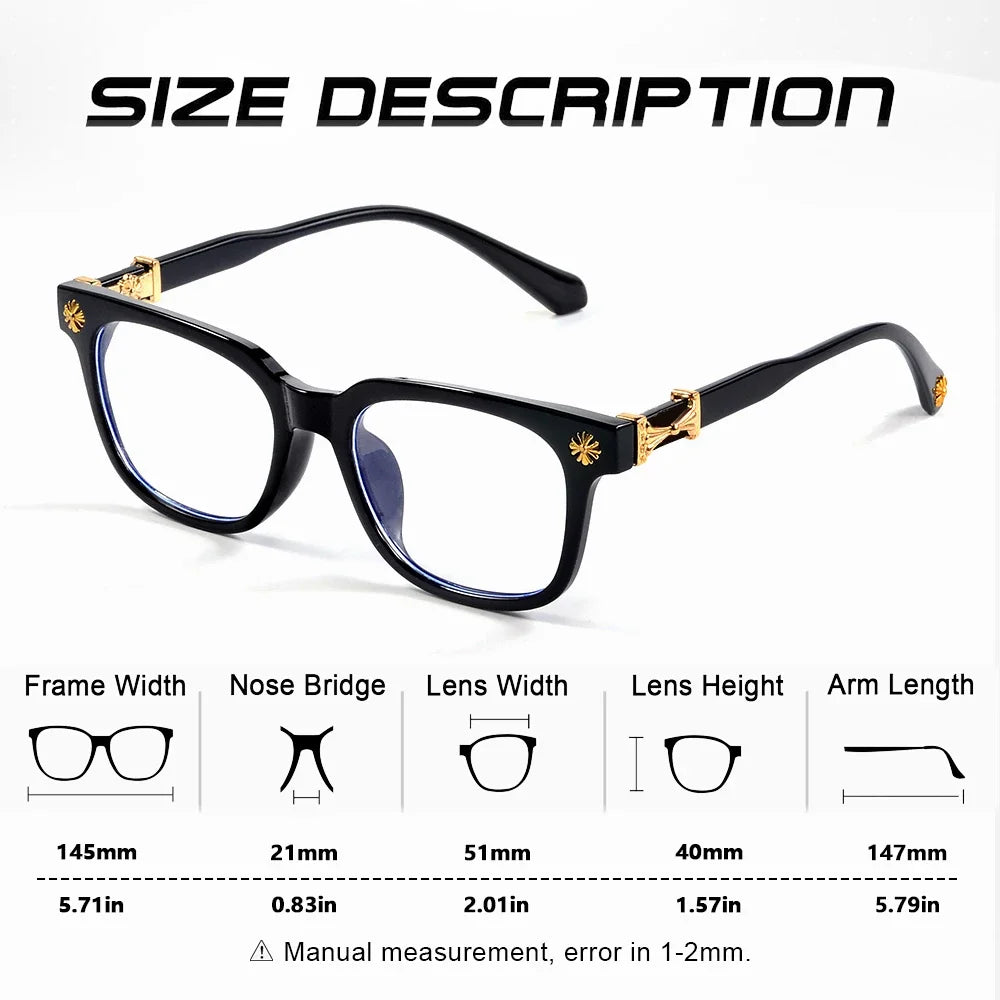 Classic 1Pcs Square Anti Blue Light Glasses For Men And Women Black & Transparent Frame Unisex Computer Wearing Women Glasses