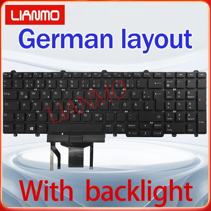 US/DE/SP/LA/UK/FR For Dell Latitude E5550 E5570 5580 5590 5591 P53F M3510 7510 7710 7720 7510 7520 Backlight Keyboard