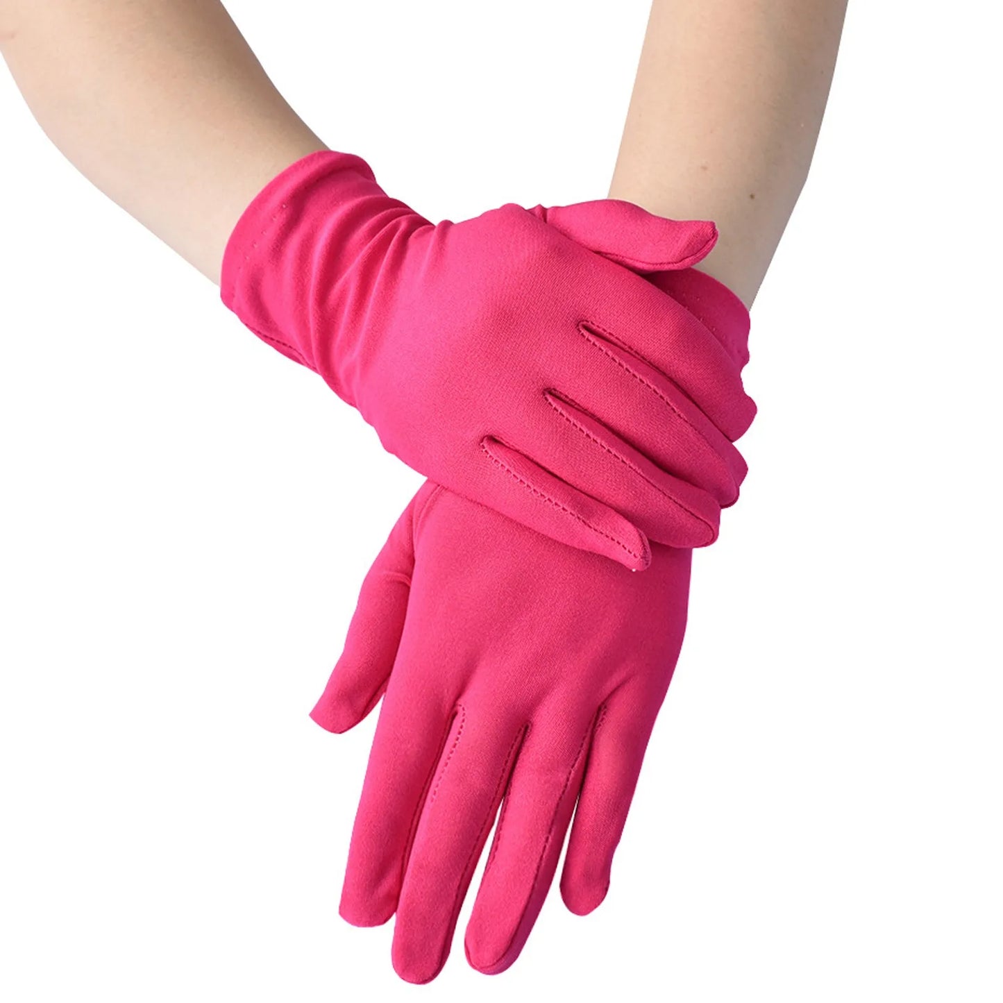 Woman Gloves Work Gloves Milk Silk Gloves Solid Color Non-Slip Household Gloves Breathable Serving Waiters Mittens