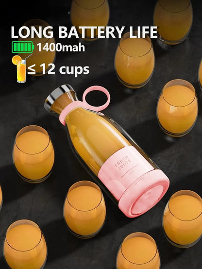 Wireless Charging 4 Blades Electric Juicer Mini Portable Blender Fruit Mixers Extractors Multifunction Juice Maker Machine