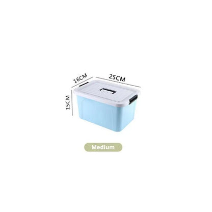 Plastic Storage Box with Cover Clothing Toy Organizer Baskets Multi-Purpose Colorful Stackable Containers Storage Bins Baskets