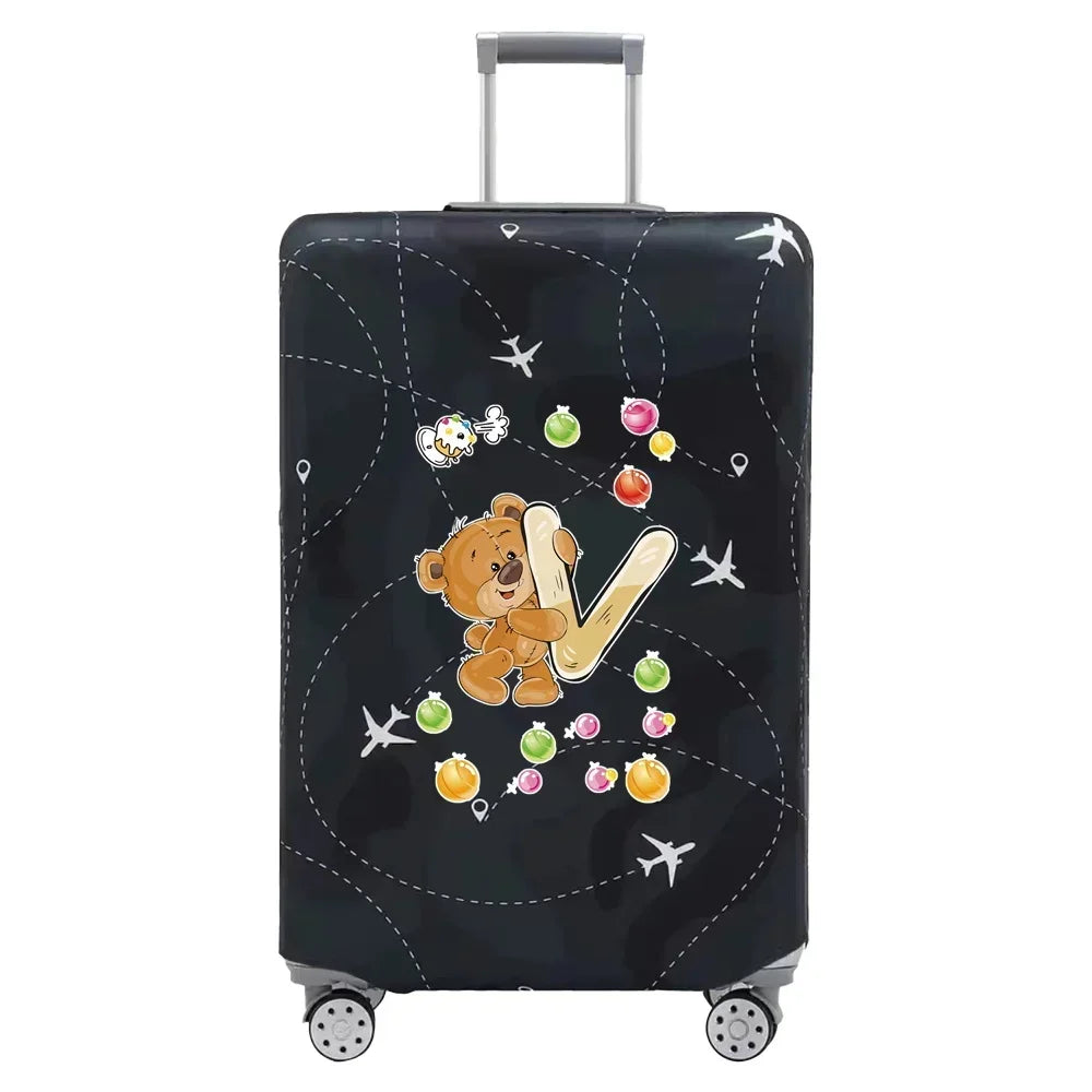 Travel Suitcase Set Is Suitable for 18-32 Inch Stretch Fabric Covers Travel Accessories Luggage Protection Covers Bear Printing