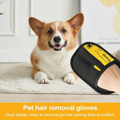 2Pcs Cat Grooming Glove for Brushing & Massage,Pet Hair Remover Gloves - Double-Sided Enjoy Combing, Remove Loose Hair FromPet