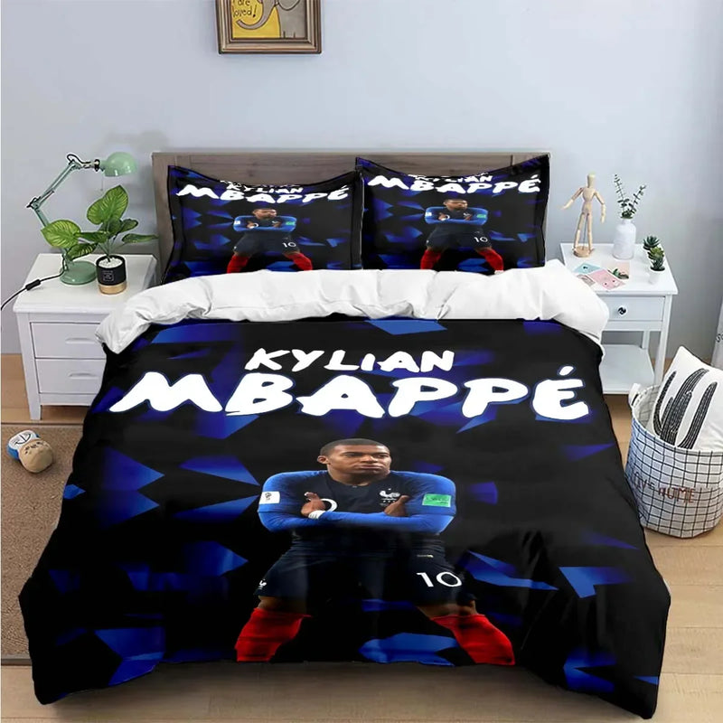 Fashion Football M-Mbappe Digital Printing Bedding Set Duvet Cover Comforter Bed  Youth Kids Girl Boys Birthday Gift